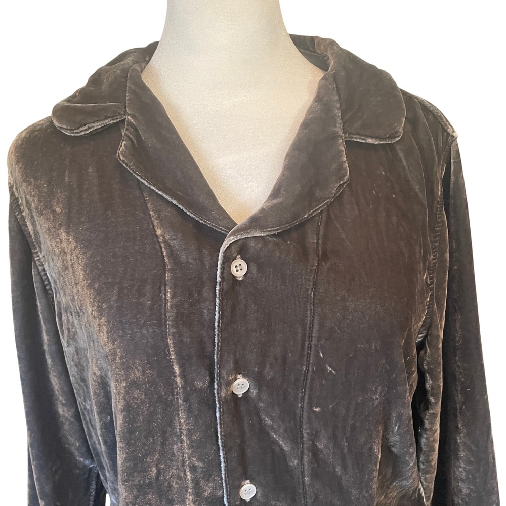 CP Shades x Free People Vintage Y2K Iredescent Boho Velvet Button Up Top Size XS - Picture 4 of 11